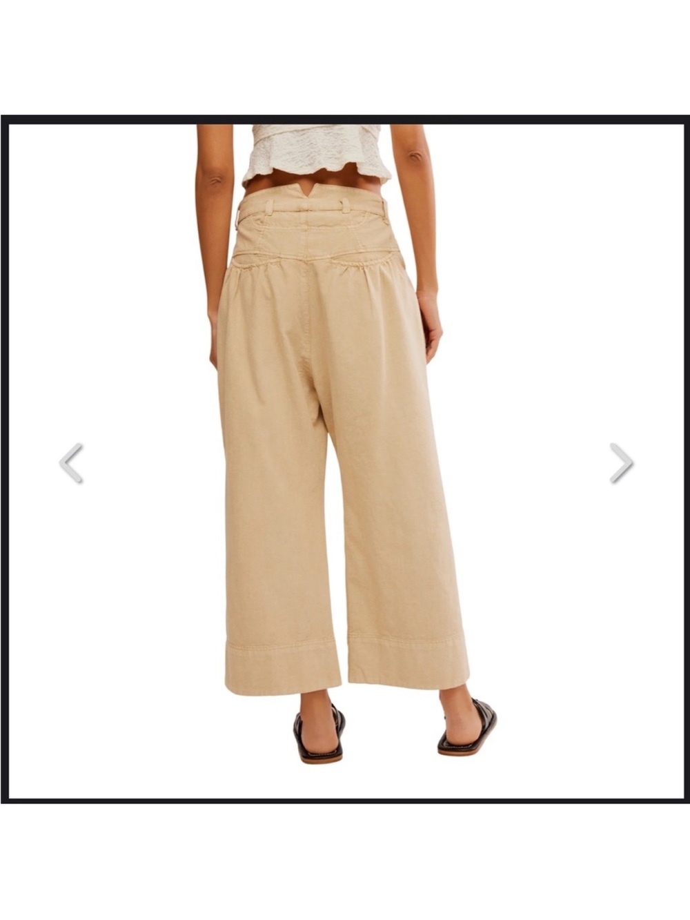 ⚡️Free People Sweet Talk Wide Leg Crop Pants in Tan - Picture 2 of 7